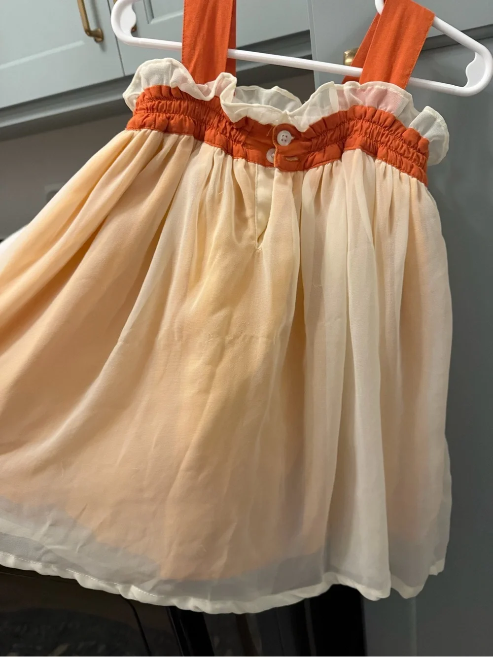 Well Dressed Wolf Peach and Orange Ribbon Sundress